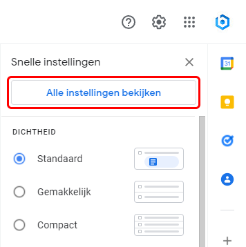 Alle instellingen bekijken